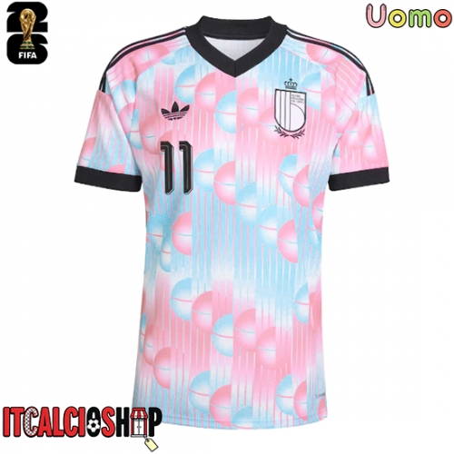 Belgio Jeremy Doku #11 Seconda Maglia Mondiali 2026 Manica Corta